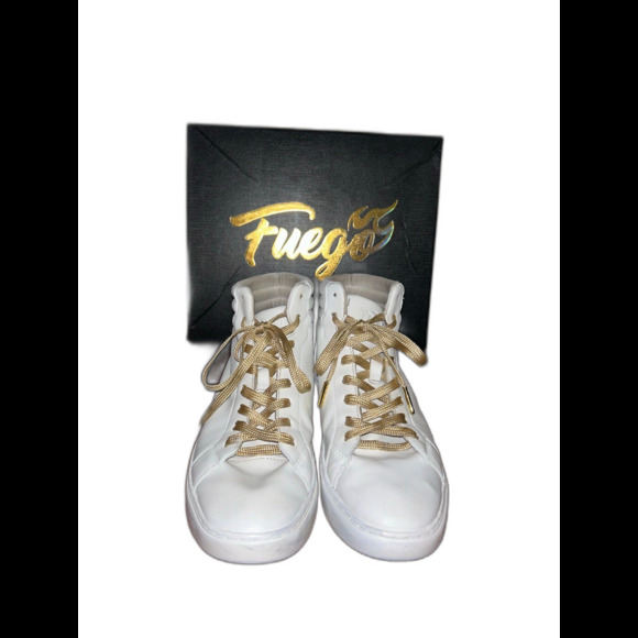 White Fuego Dance Shoe White High Top Size 9 - Picture 4 of 5